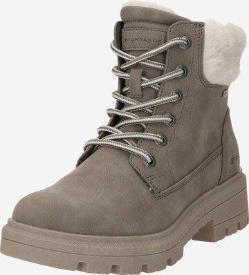 TOM TAILOR Lace-Up Ankle Boots in Grey: front