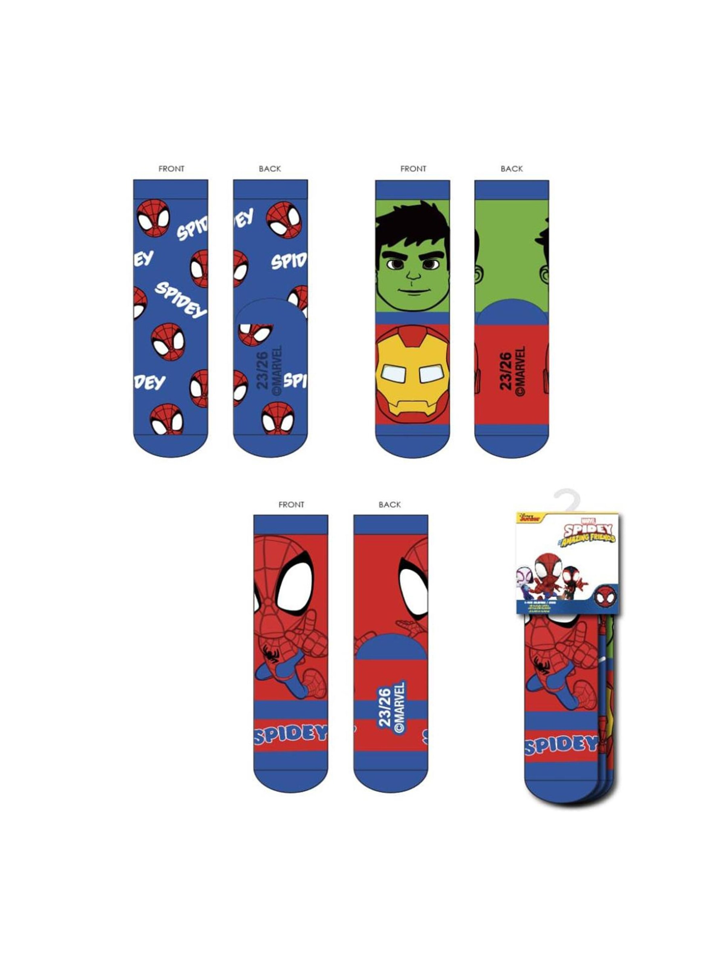 Chaussettes 'Socken Pack 3 Stück Spidey' DISNEY en mélange de couleurs : devant