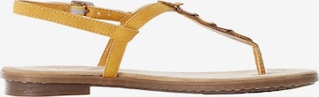 Rieker T-bar sandals in Yellow