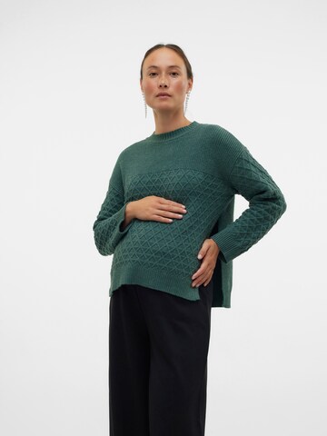 MAMALICIOUS Sweter 'MLMAGGY' w kolorze zielony