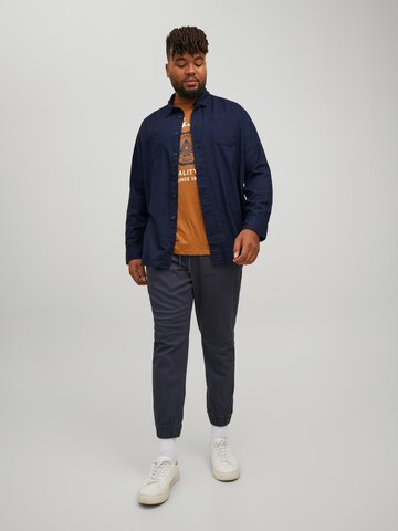 Jack & Jones Plus Regular Fit Hemd 'Logan' in Blau