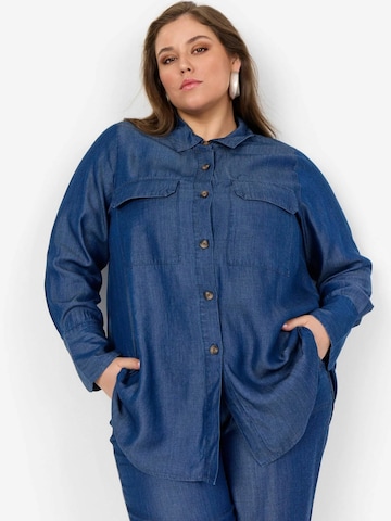 Wasabi Concept Bluse 'Flora' in Blau: Vorderseite