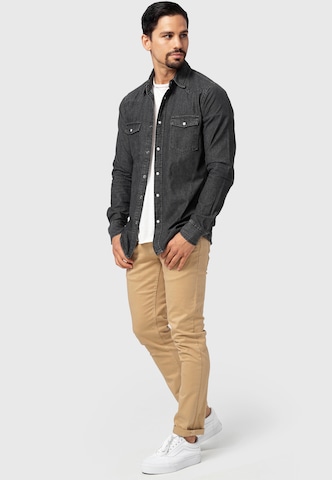 Coupe regular Chemise ' Mike ' INDICODE JEANS en noir