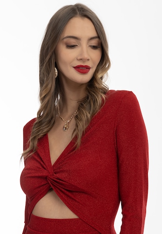 Robe de cocktail faina en rouge