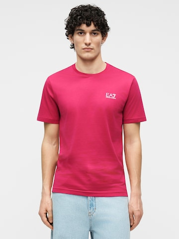 EA7 Emporio Armani Футболка в Ярко-розовый: спереди