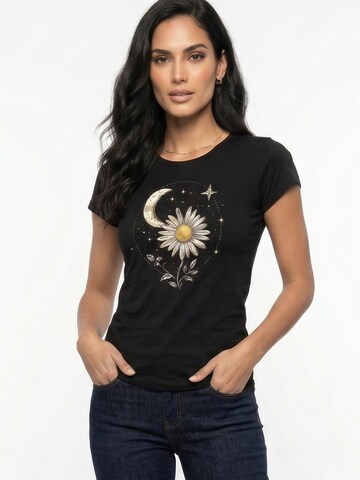 MAKAYA Shirt 'Daisy Stars' in Black