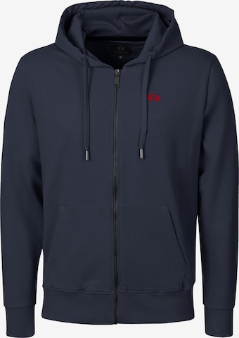 La Martina Sweatvest ' MCF011 ' in Blauw: voorkant