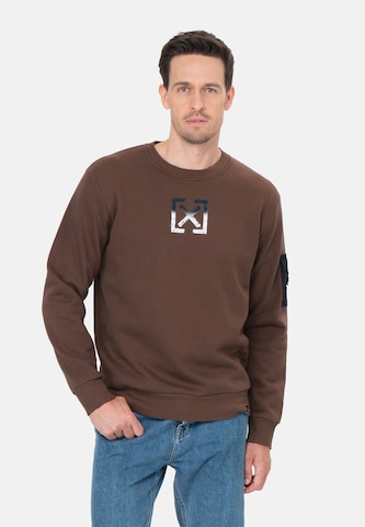 Key Largo Sweatshirt 'ELECTION' i brun: framsida