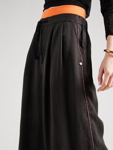 SCOTCH & SODA Wide leg Bandplooibroek 'Eleni' in Zwart