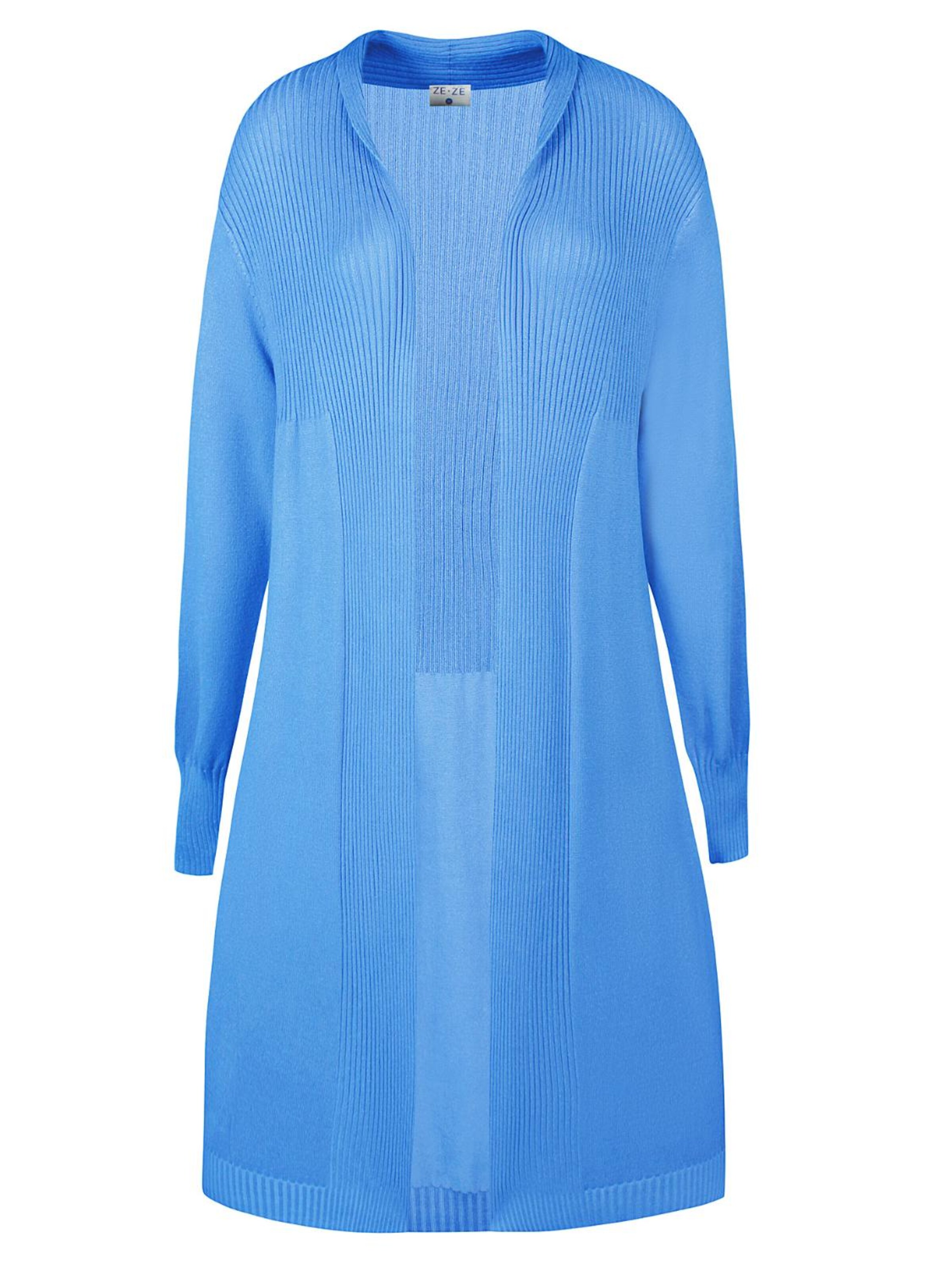 ze-ze Gebreid vest 'Florian 305' in Blauw: voorkant