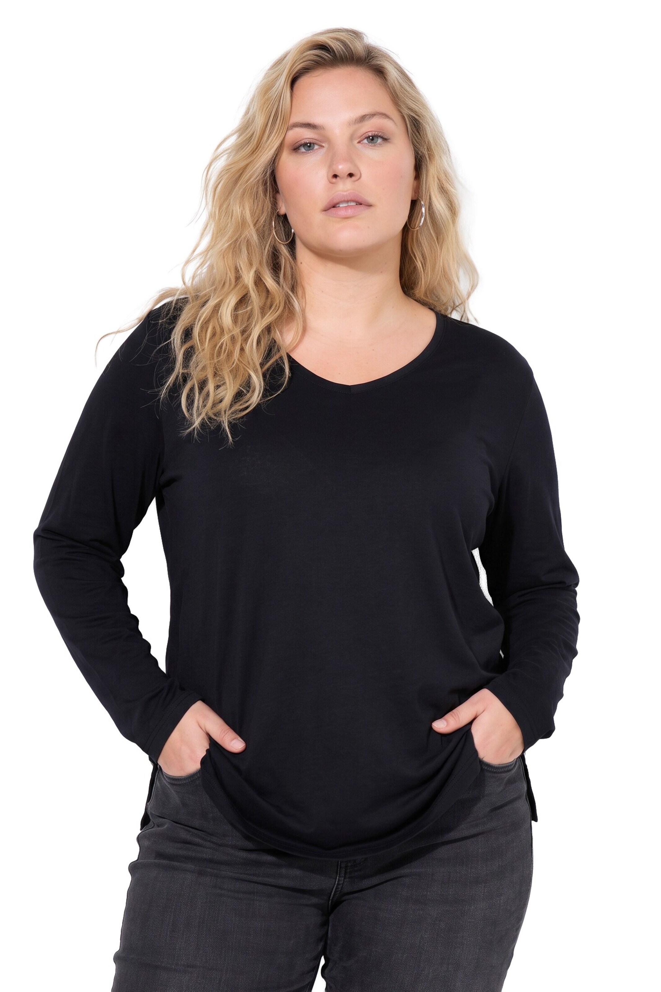 Ulla Popken Shirt in Black: front