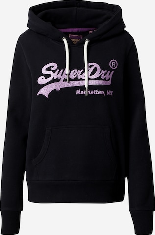 Sweat-shirt Superdry en noir : devant