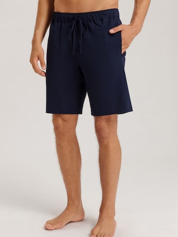 Hanro Pajama Pants ' Night & Day ' in Blue: front