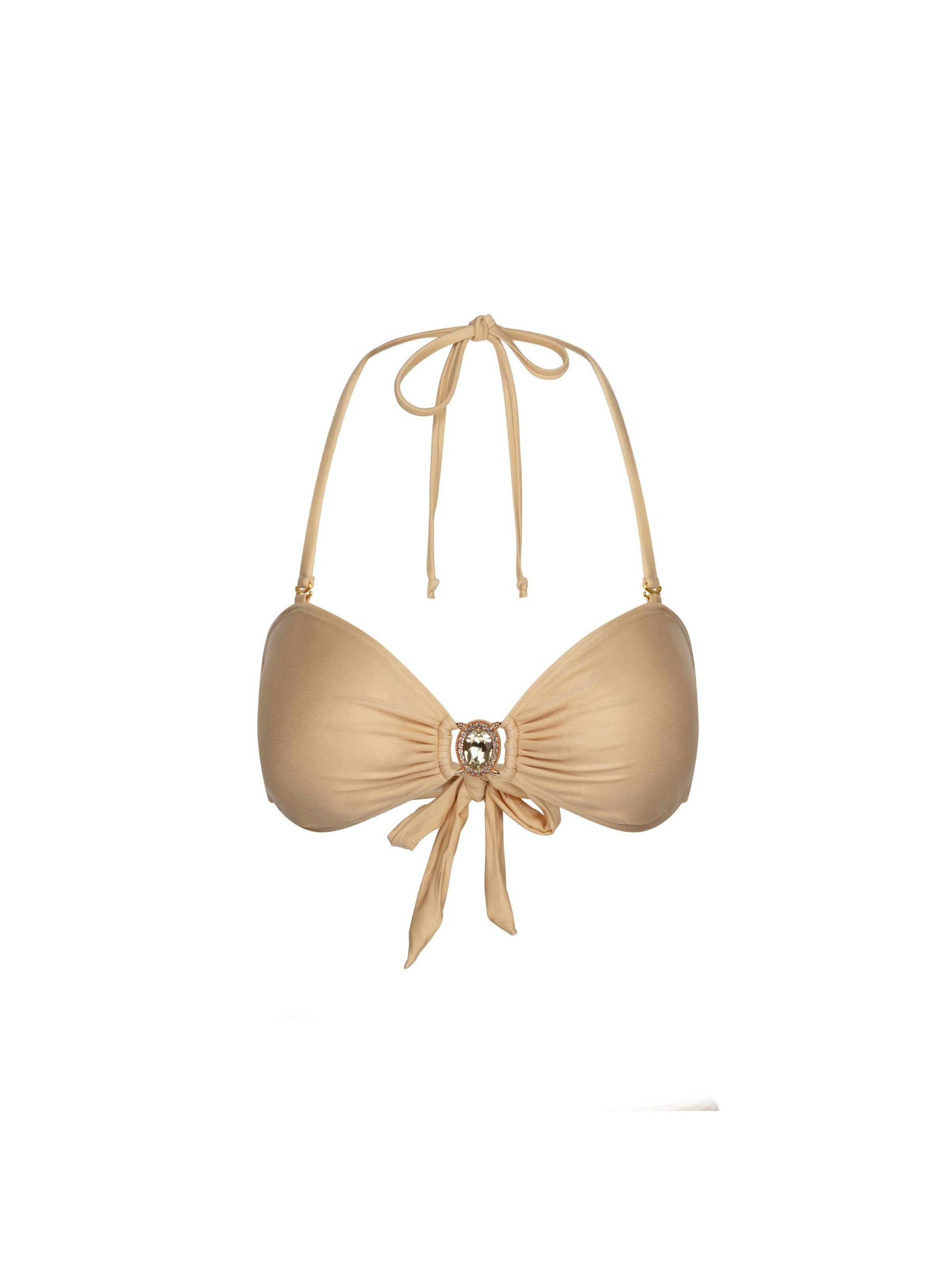 Moda Minx Bandeau Bikini top in Beige: front