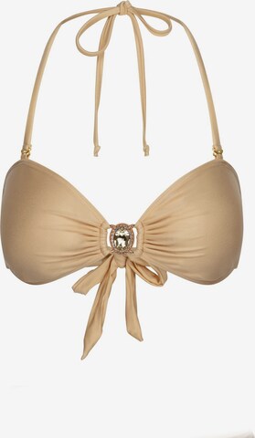 Bandeau Hauts de bikini Moda Minx en beige : devant