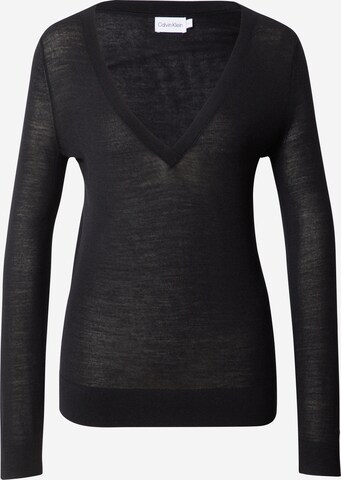 Pull-over Calvin Klein en noir : devant