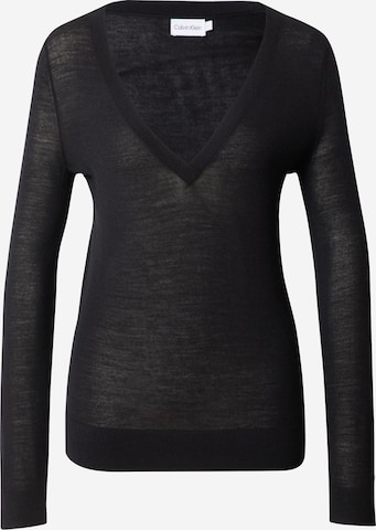 Calvin Klein Pulover | črna barva: sprednja stran