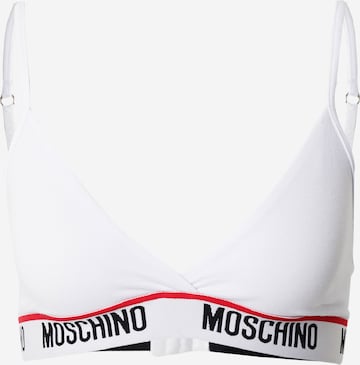 Moschino Underwear Triangle Bra in White: front