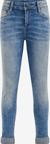 WE Fashion Skinny Jeans in Blauw: voorkant