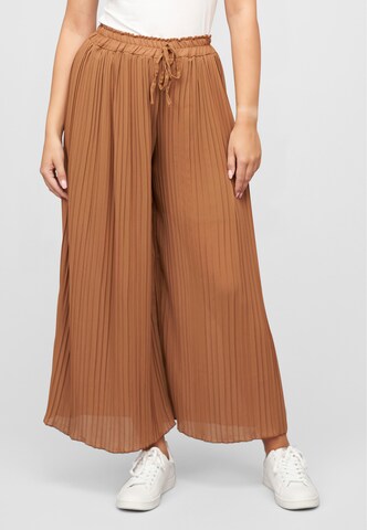 Cloud5ive Wide leg Broek in Beige: voorkant