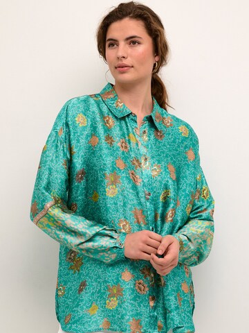 Cream Blouse 'Pilou' in Green: front