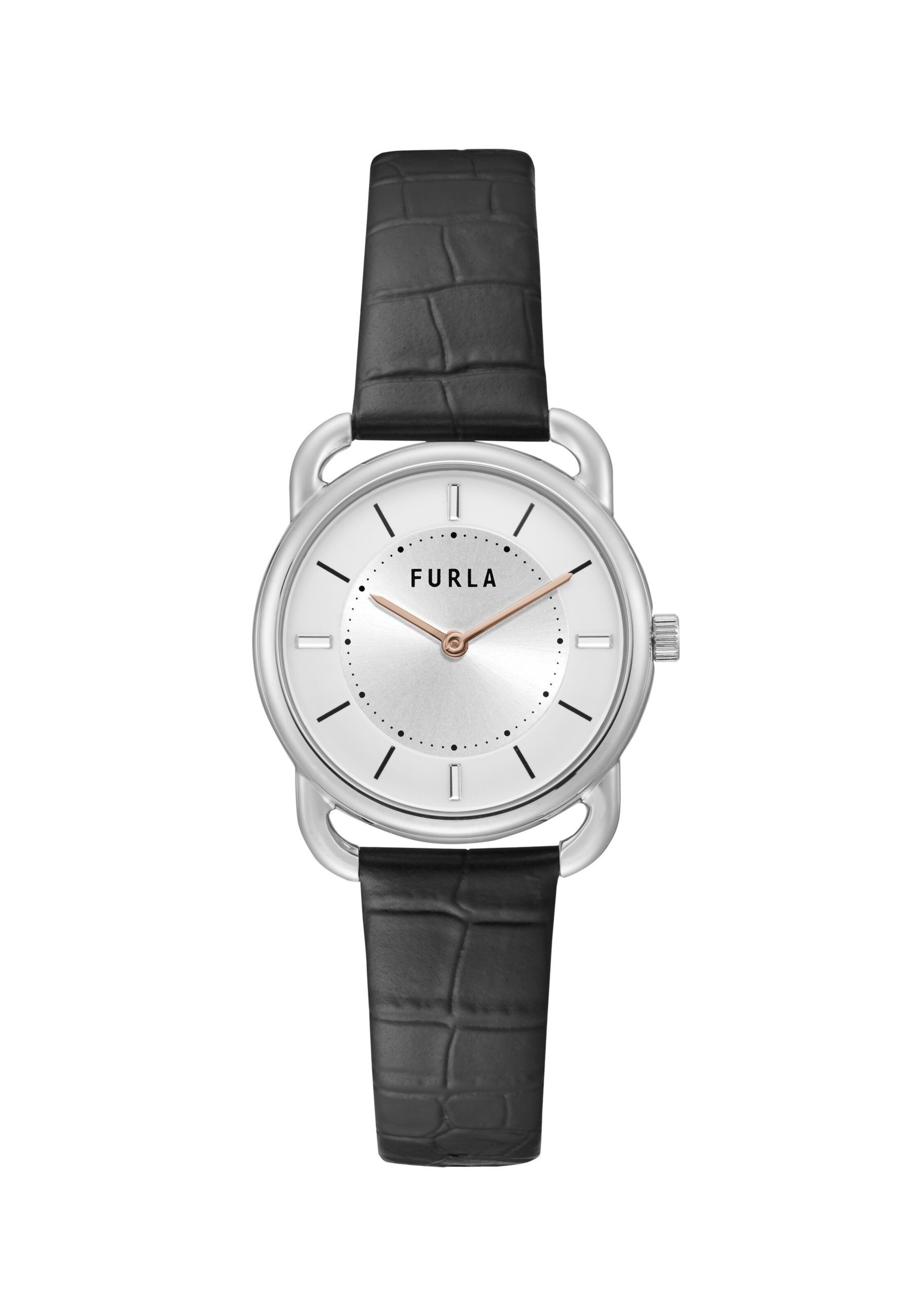 FURLA Analog Watch 'New Sleek' in Black: front