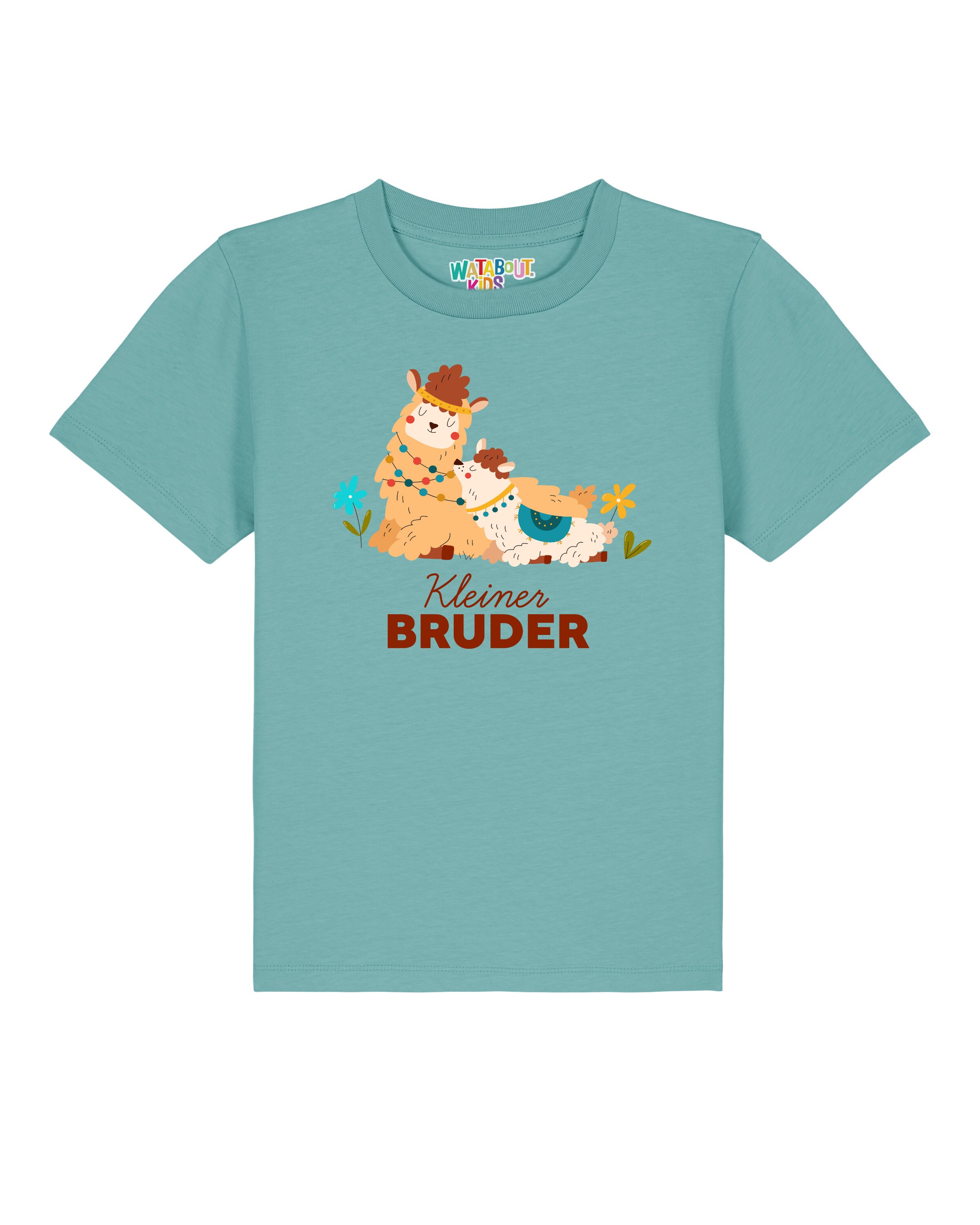T-Shirt 'Lama Kleiner Bruder' watabout.kids en bleu : devant