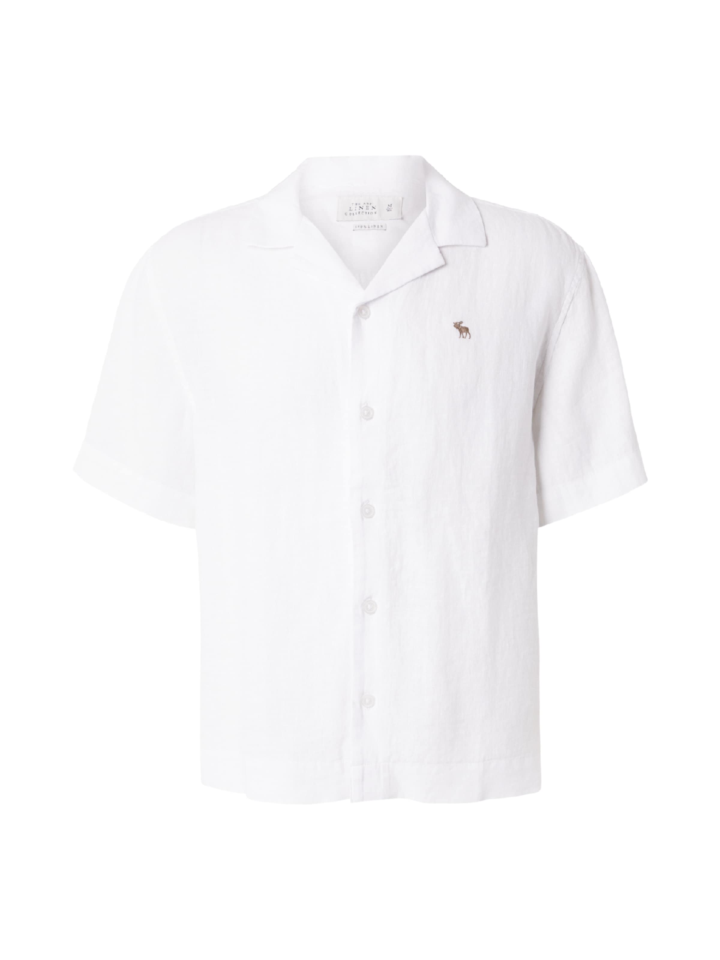 Abercrombie & Fitch Comfort fit Button Up Shirt in White: front