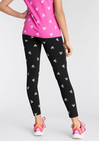 ADIDAS SPORTSWEAR Slimfit Sportbyxa 'Brand Love Print ' i svart