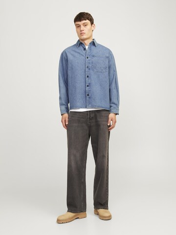JACK & JONES Comfort fit Button Up Shirt in Blue
