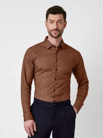 DESOTO Slim fit Overhemd in Bruin