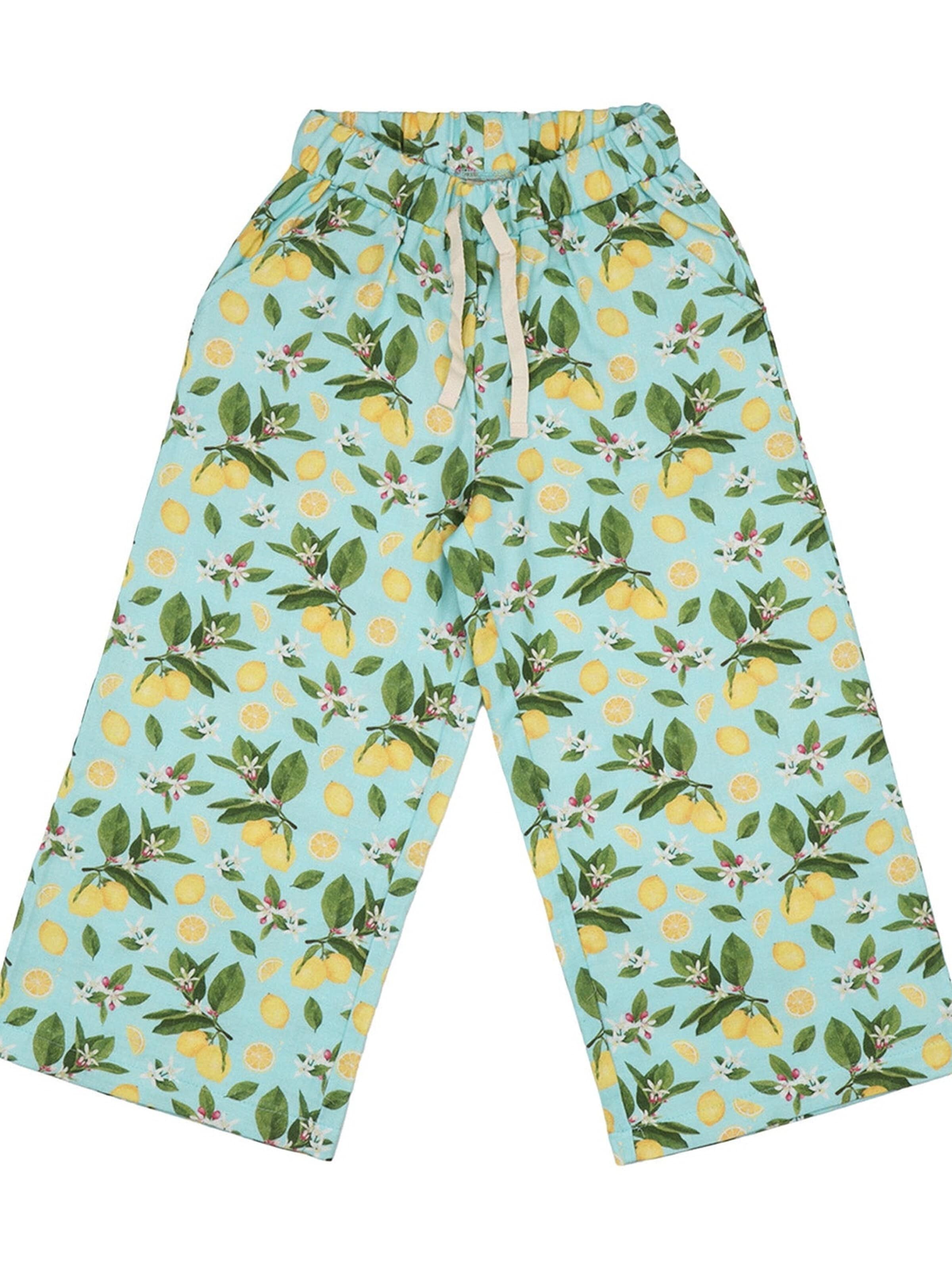 Walkiddy Regular Pants 'Walkiddy - Citrus Bloom Pants' in Green: front