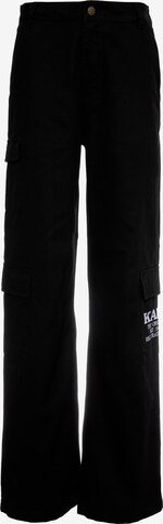 Karl Kani Loose fit Cargo trousers in Black: front