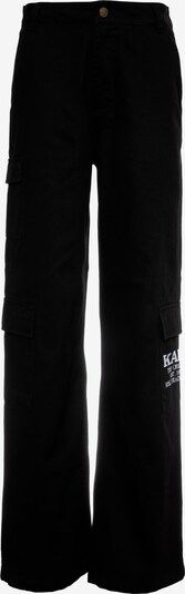 Karl Kani Pantalon cargo en marron / noir / blanc, Vue avec produit