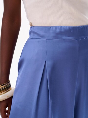Blue Shadow Wide leg Pants in Blue: front