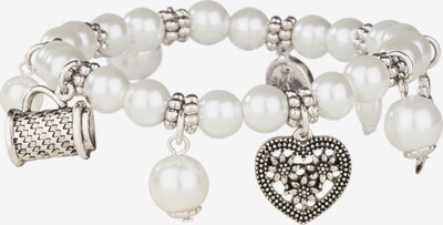 Six Bettelarmband in silbergrau / silber / weiß, Produktansicht