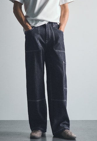 Pull&Bear Wide leg Jeans in Blue: front