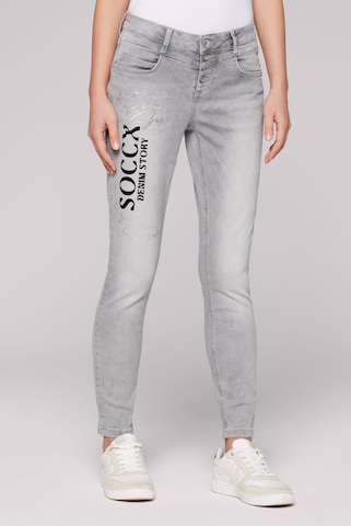 Soccx Slim fit Jeans in Grey: front