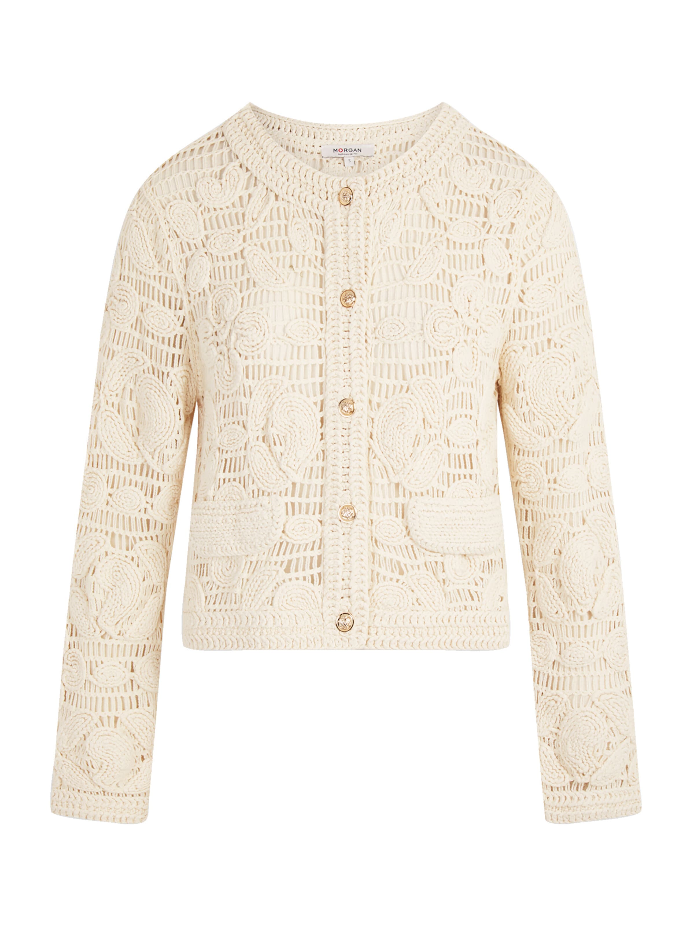 Morgan Πλεκτή ζακέτα '252-DAF' σε μπεζ: μπροστά