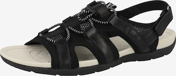 CAPRICE Hiking Sandals in Black: front