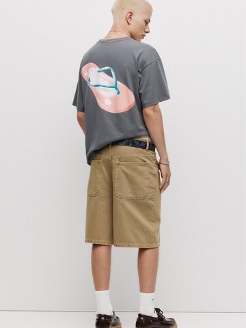 Pull&Bear Koszulka 'STWD SUMMER TENSION  04 FLIP FLO' w kolorze szary