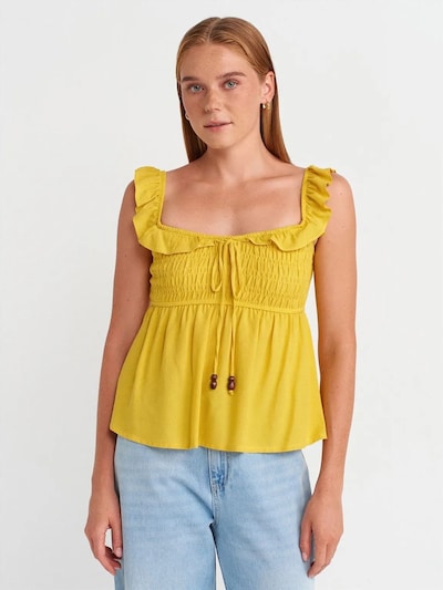 Dilvin Haut en M en jaune citron, Vue avec produit