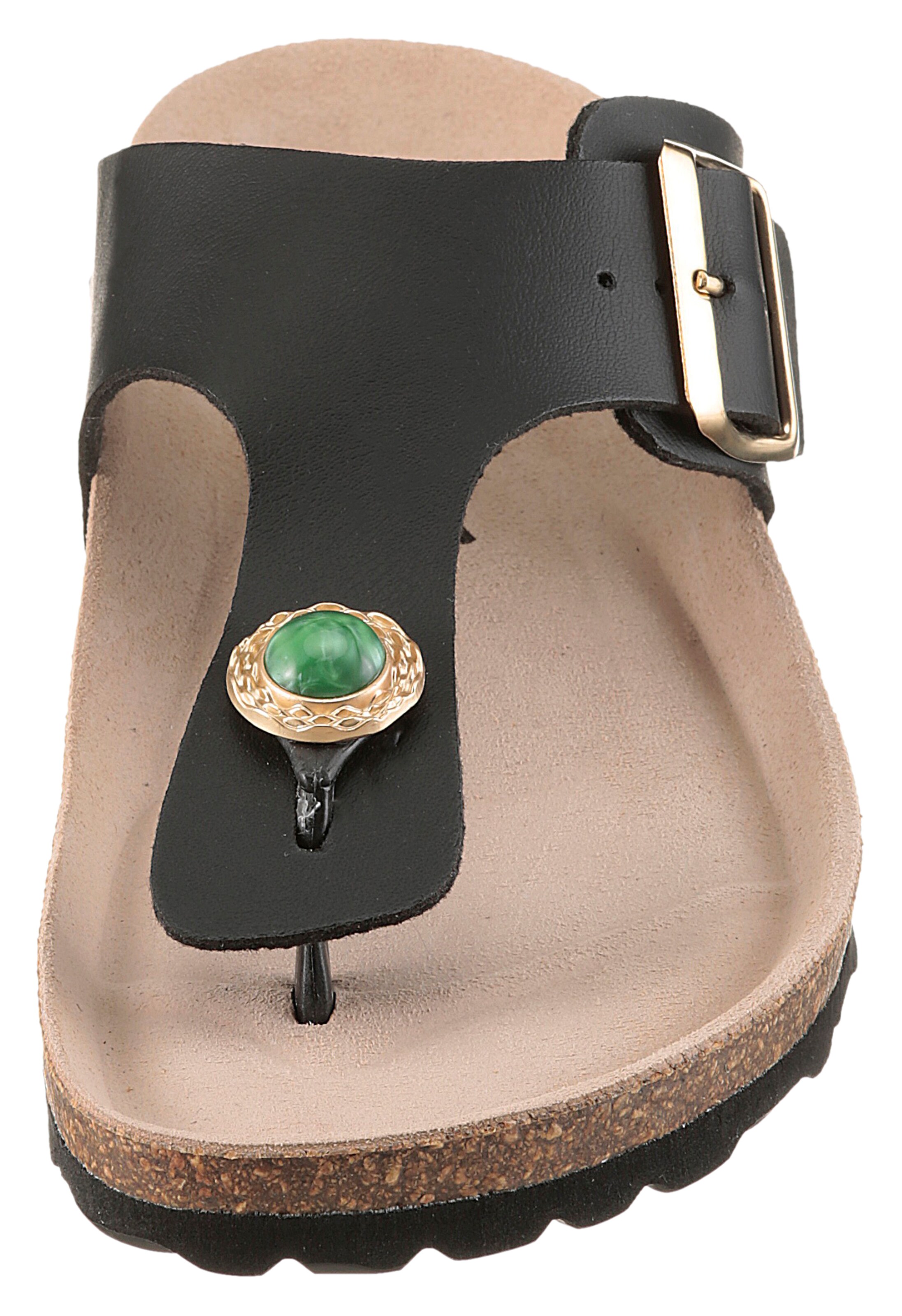 Aniston T-Bar Sandals in Black