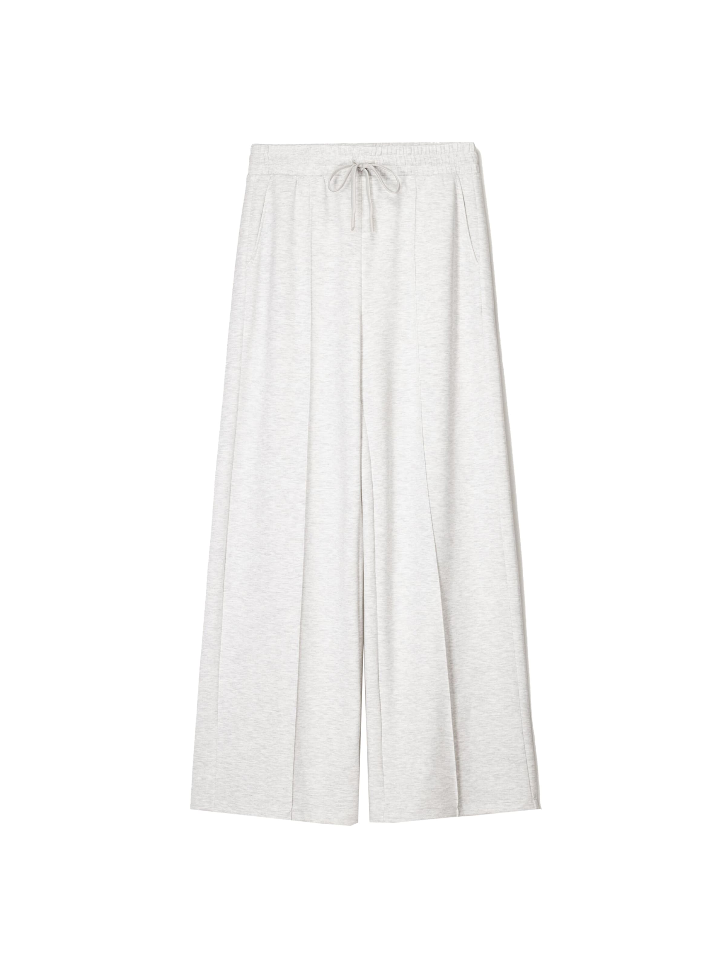 Wide Leg Pantalon Bershka en gris : devant