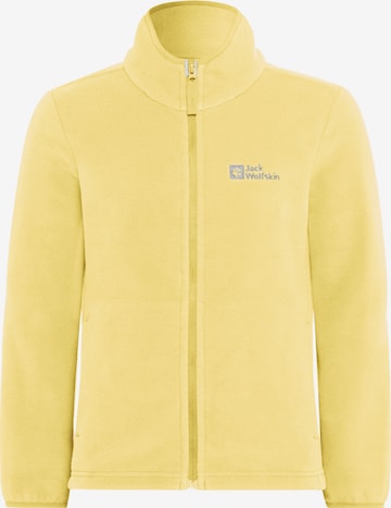 JACK WOLFSKIN Athletic Fleece Jacket 'Taunus' in Yellow: front
