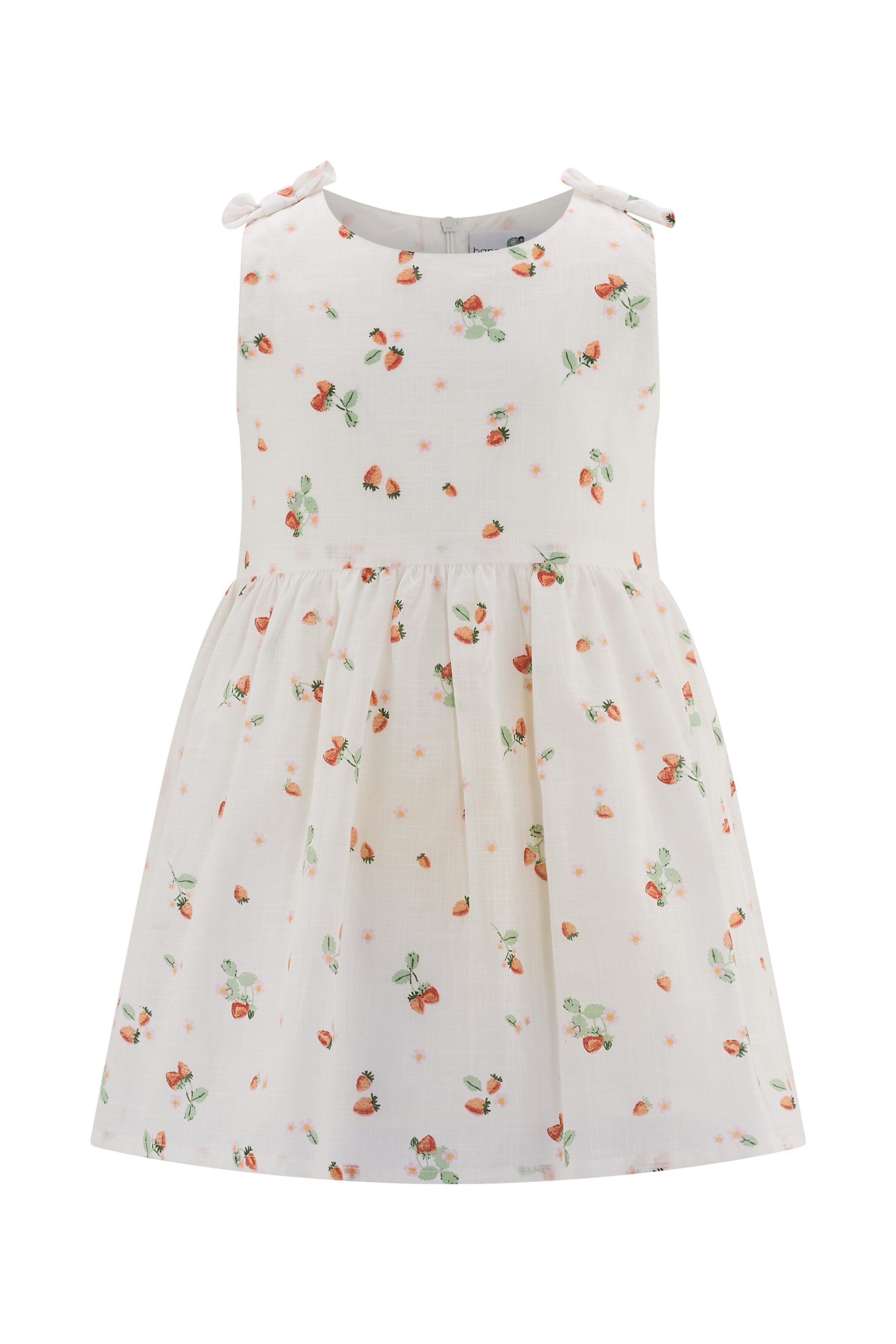 happy girls Dress in Beige: front