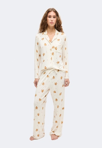 Hunkemöller - Pantalón de pijama 'Ess' en blanco