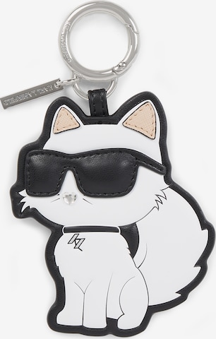 Karl Lagerfeld - Porta-chave ' Ikonik ' em branco: frente