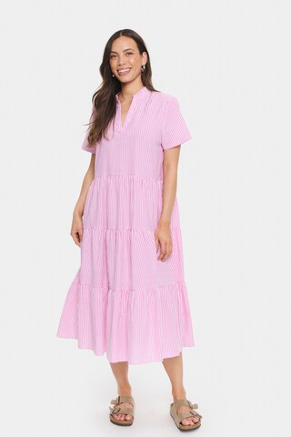 SAINT TROPEZ Jurk 'Elmiko' in Roze: voorkant