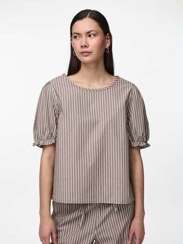 PIECES Blouse 'PCPenny' in Brown: front